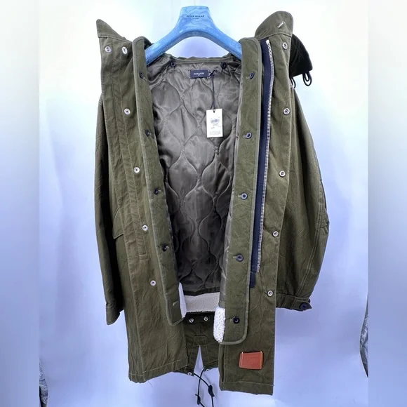 COACH Oversized Military Icon Parka Removable Linen and hoody Size 48 $1400